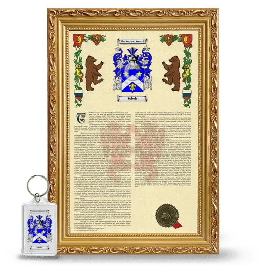 Sobels Framed Armorial History and Keychain - Gold
