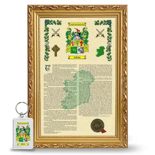 Solivan Framed Armorial History and Keychain - Gold