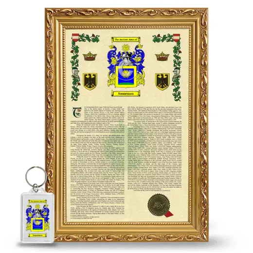 Sonneman Framed Armorial History and Keychain - Gold
