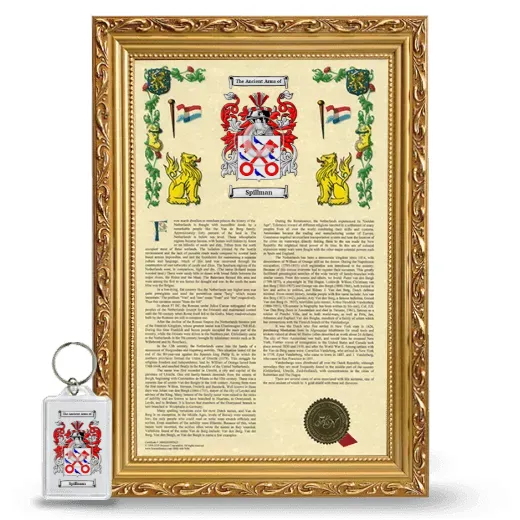 Spillman Framed Armorial History and Keychain - Gold
