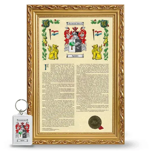Sprows Framed Armorial History and Keychain - Gold