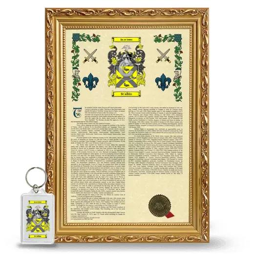 St'albin Framed Armorial History and Keychain - Gold