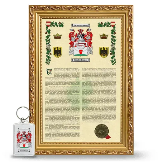 Staufenburger Framed Armorial History and Keychain - Gold
