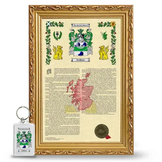 Stedman Framed Armorial History and Keychain - Gold
