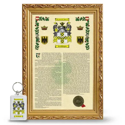 Steenbergen Framed Armorial History and Keychain - Gold