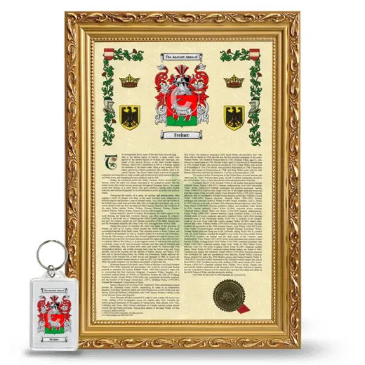 Steiner Framed Armorial History and Keychain - Gold