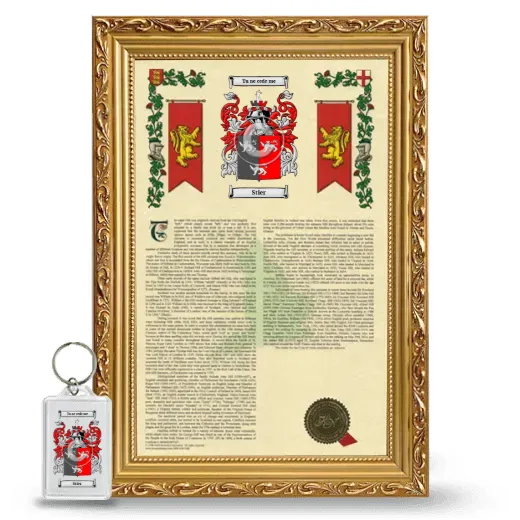 Stier Framed Armorial History and Keychain - Gold