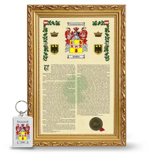Stocken Framed Armorial History and Keychain - Gold