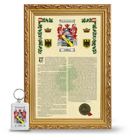 Stolberg Framed Armorial History and Keychain - Gold
