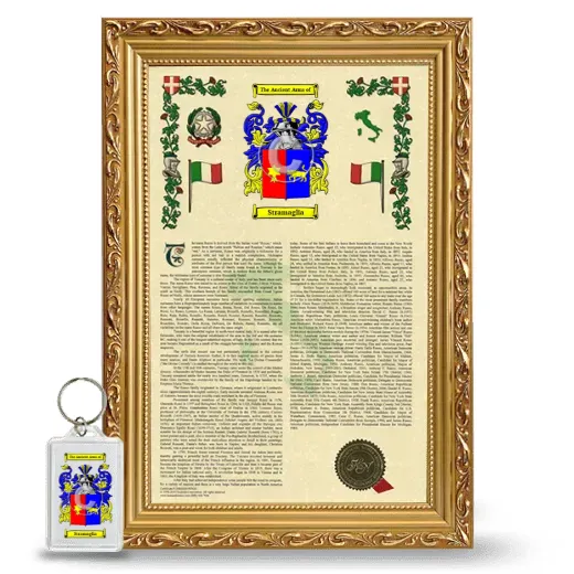 Stramaglia Framed Armorial History and Keychain - Gold