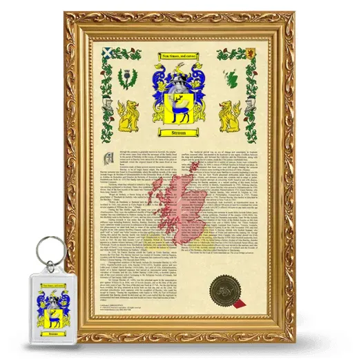 Straun Framed Armorial History and Keychain - Gold