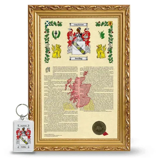 Sturling Framed Armorial History and Keychain - Gold