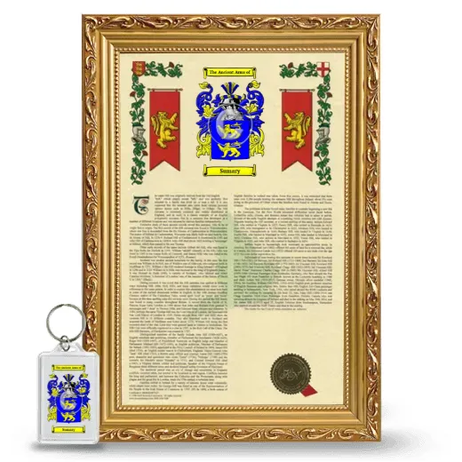Sumary Framed Armorial History and Keychain - Gold