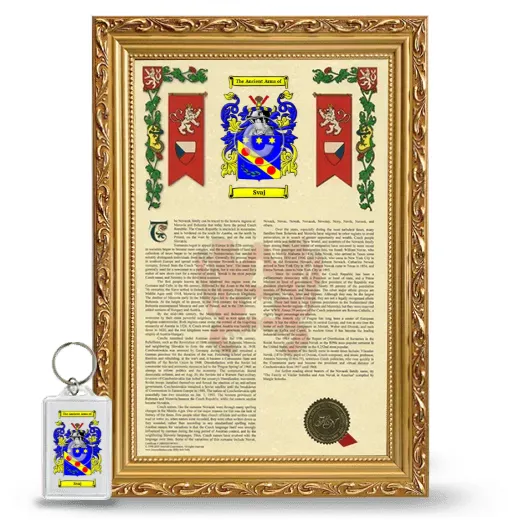 Svaj Framed Armorial History and Keychain - Gold