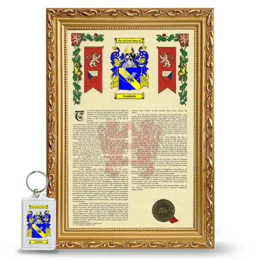 Swoboda Framed Armorial History and Keychain - Gold
