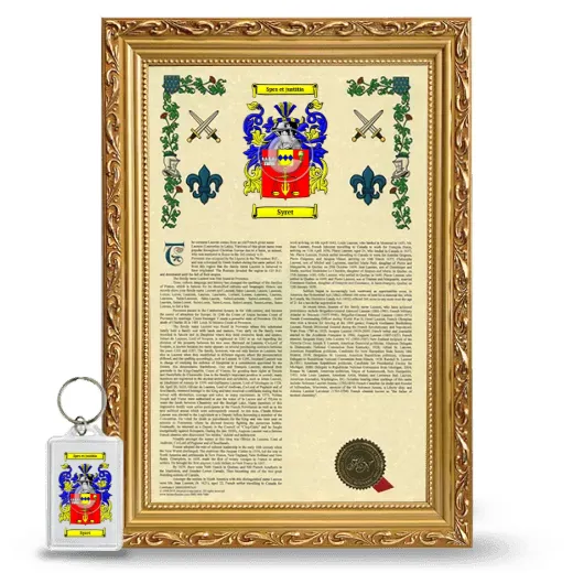 Syret Framed Armorial History and Keychain - Gold