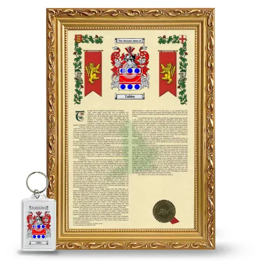 Tabley Framed Armorial History and Keychain - Gold