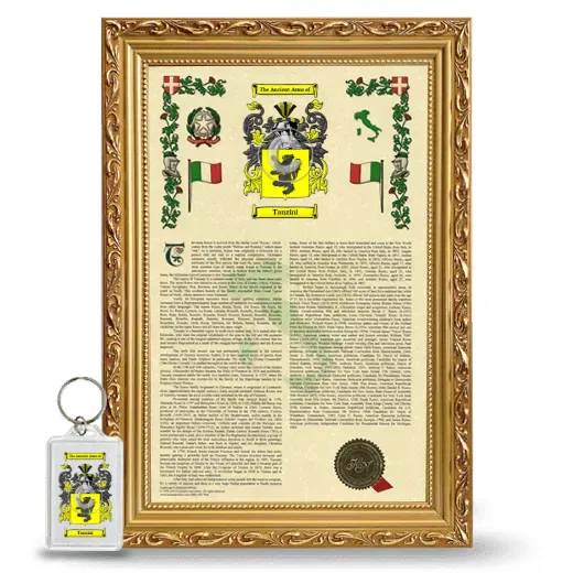 Tanzini Framed Armorial History and Keychain - Gold