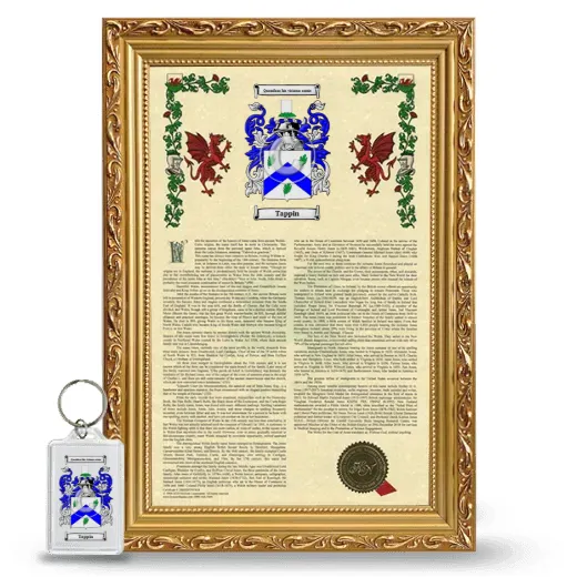 Tappin Framed Armorial History and Keychain - Gold