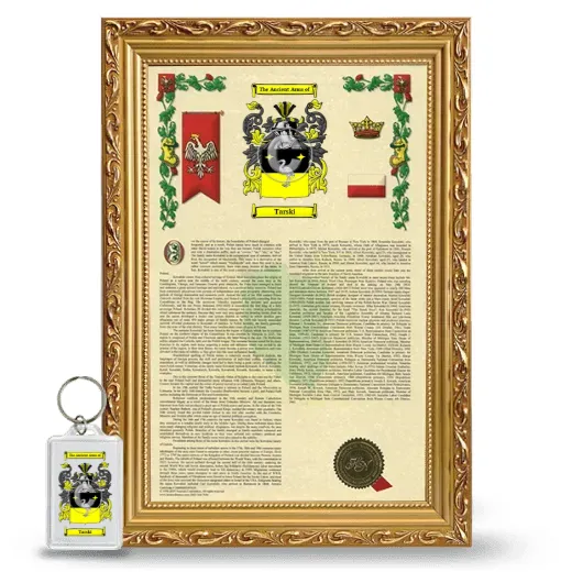 Tarski Framed Armorial History and Keychain - Gold