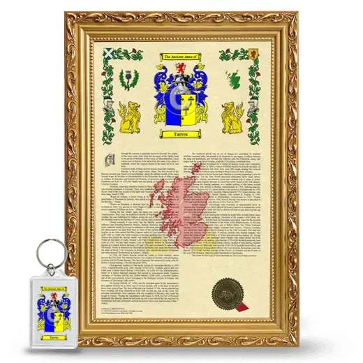 Tarves Framed Armorial History and Keychain - Gold
