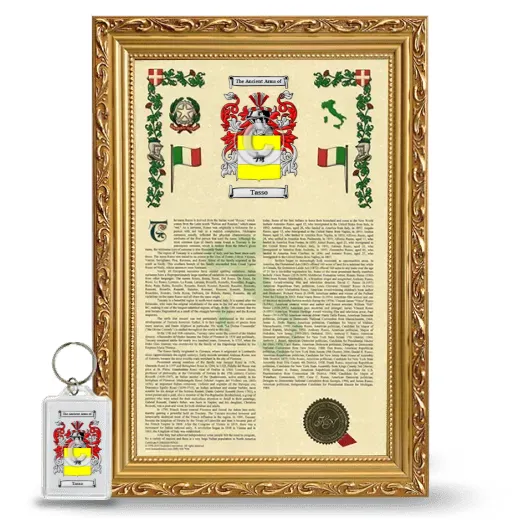 Tasso Framed Armorial History and Keychain - Gold