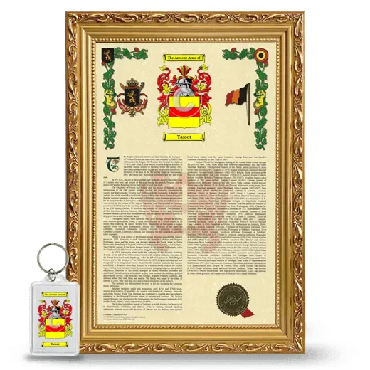 Tassot Framed Armorial History and Keychain - Gold