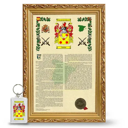 Tavere Framed Armorial History and Keychain - Gold
