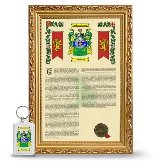Thackeray Framed Armorial History and Keychain - Gold