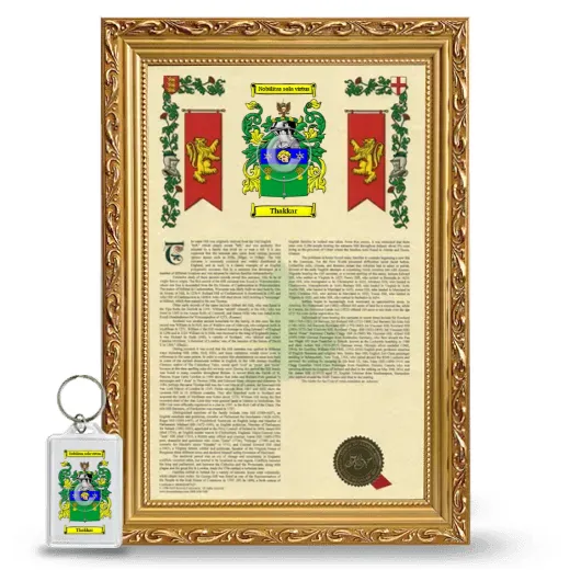 Thakkar Framed Armorial History and Keychain - Gold