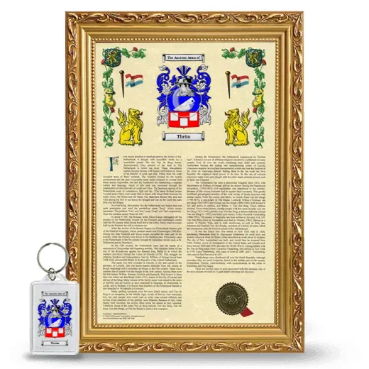 Theim Framed Armorial History and Keychain - Gold