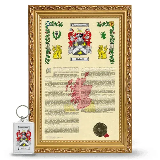 Thelwall Framed Armorial History and Keychain - Gold