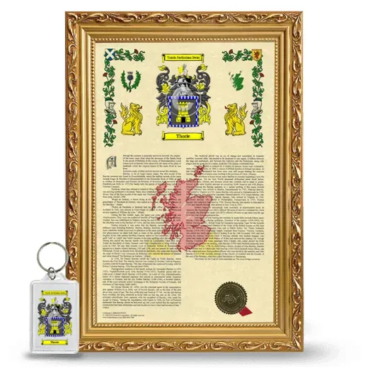 Thorie Framed Armorial History and Keychain - Gold