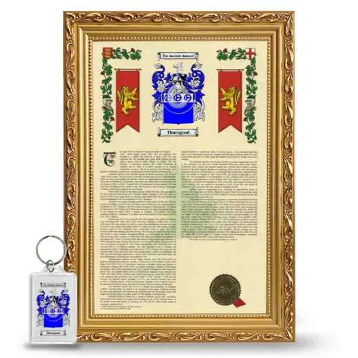 Thurogood Framed Armorial History and Keychain - Gold