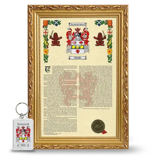 Thwaits Framed Armorial History and Keychain - Gold