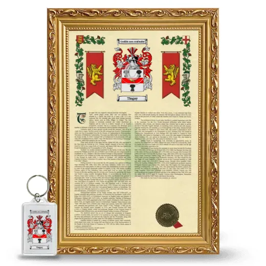 Tingay Framed Armorial History and Keychain - Gold