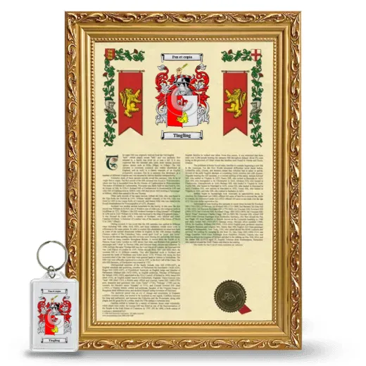 Tingling Framed Armorial History and Keychain - Gold