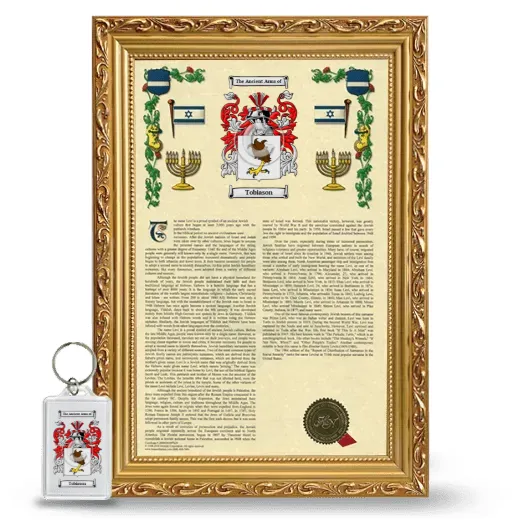 Tobiason Framed Armorial History and Keychain - Gold
