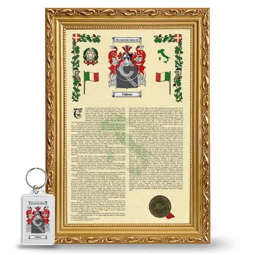 Tofano Framed Armorial History and Keychain - Gold
