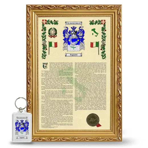 Tognotti Framed Armorial History and Keychain - Gold
