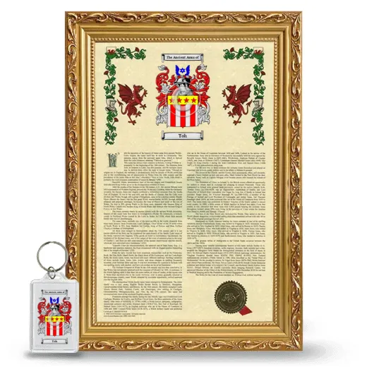 Toh Framed Armorial History and Keychain - Gold