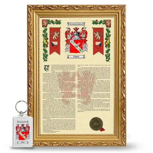 Tomes Framed Armorial History and Keychain - Gold