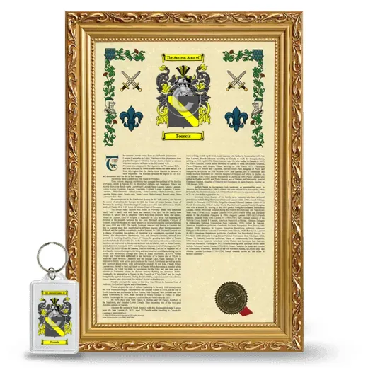 Torecis Framed Armorial History and Keychain - Gold