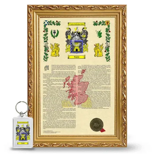 Torrie Framed Armorial History and Keychain - Gold