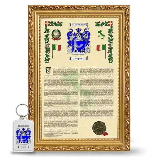 Trapani Framed Armorial History and Keychain - Gold