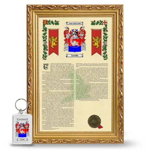 Travelin Framed Armorial History and Keychain - Gold