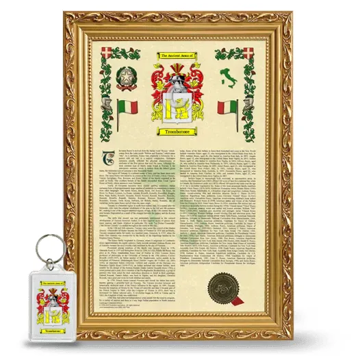 Trombatore Framed Armorial History and Keychain - Gold