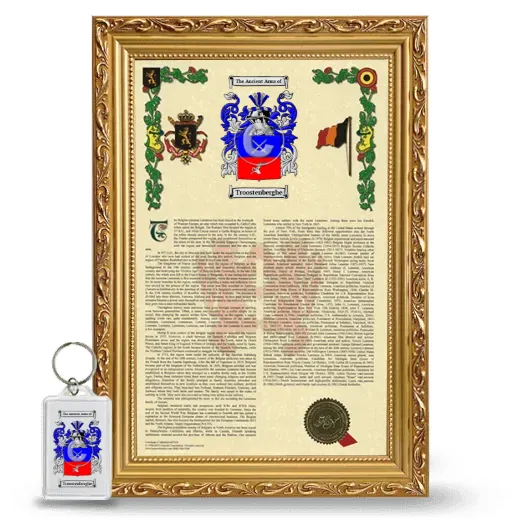 Troostenberghe Framed Armorial History and Keychain - Gold