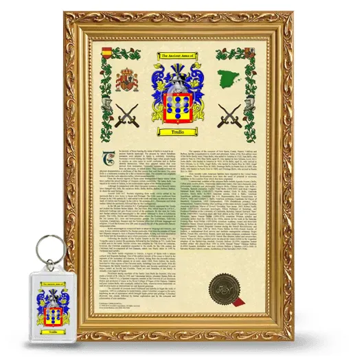 Trullo Framed Armorial History and Keychain - Gold