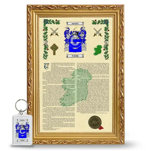 Tubridy Framed Armorial History and Keychain - Gold